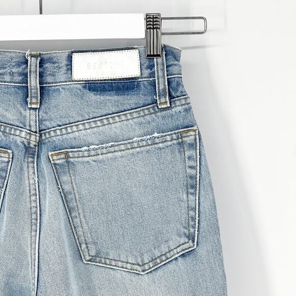 RE/DONE 70s Bootcut Jeans Light Worn 7 Distressed Knee Light Wash Cotton Size 25 - Picture 6 of 7